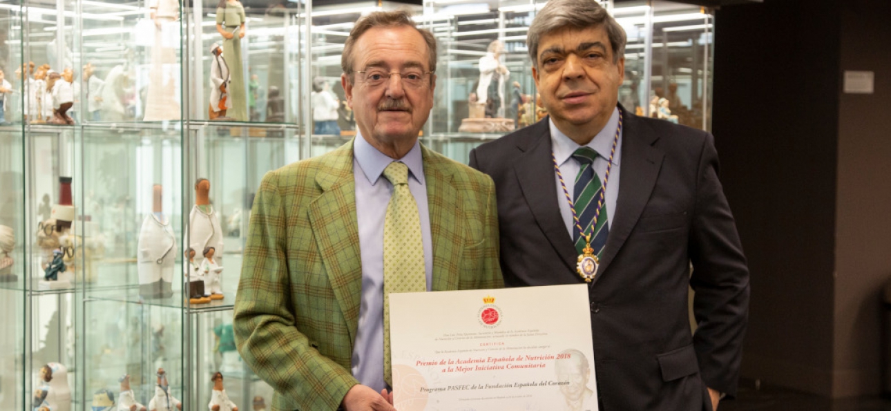 El Programa de Alimentación y Salud de la Fundación Española del Corazón (PASFEC), premiado por la Academia Española de Nutrición